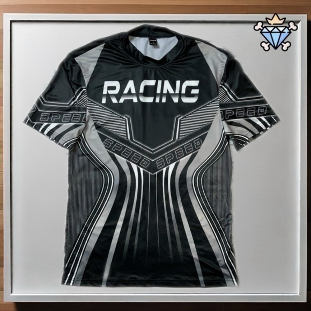 SHEIN MEN MOTOCROSS RACER FITTED GRAPHIC TEE SIZE LARGE STREETWEAR UNISEX